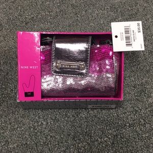 Nine West Instaglam Sequin Mini Purse pink silver